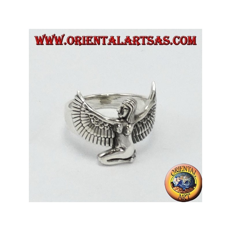 Silber Ring Isis die geflügelte Göttin