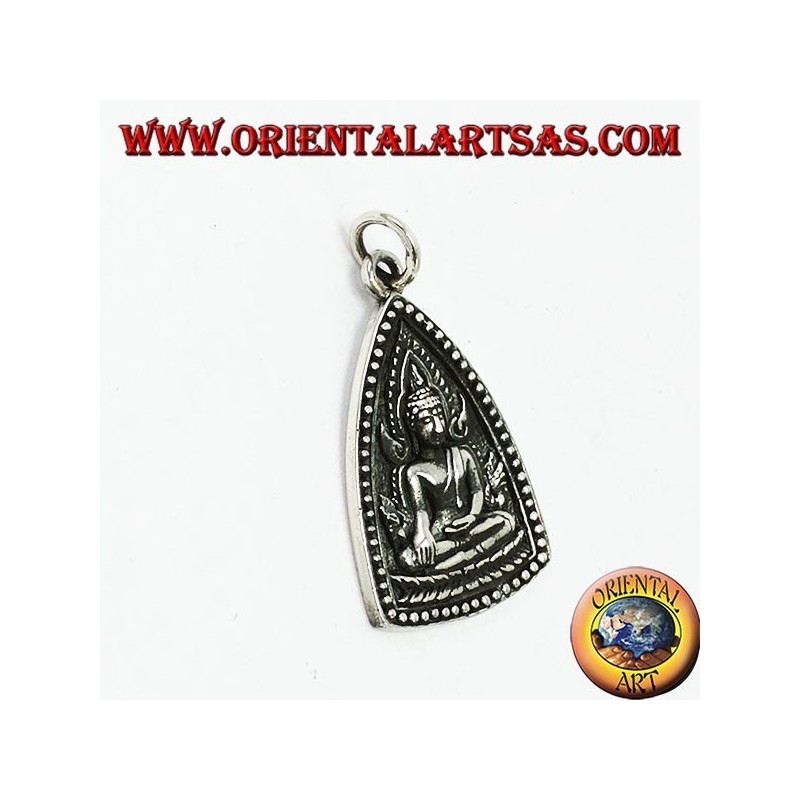 Ciondolo in Argento medaglia di  buddha con Unalome Simbolo Buddhista