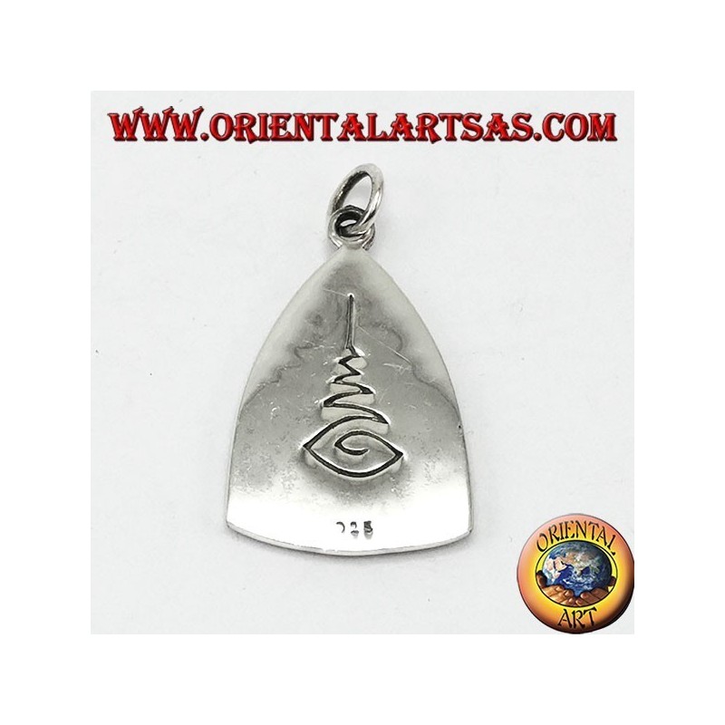 Médaille de Bouddha pendulaire en argent avec le symbole bouddhiste d'Unalome