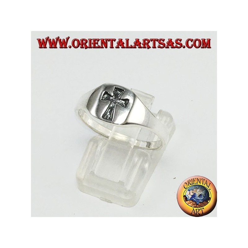 Bague croix gravée