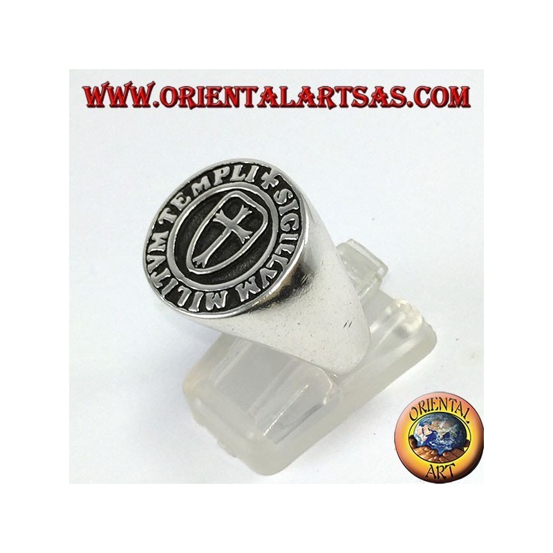 Bague en argent, sceau Templier