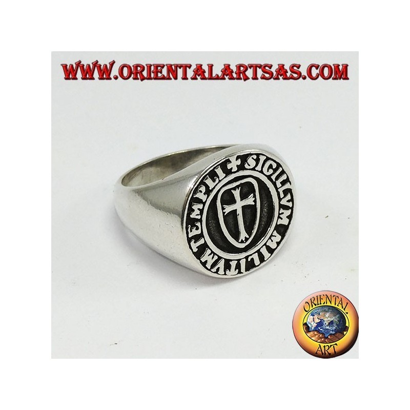 Bague en argent, sceau Templier