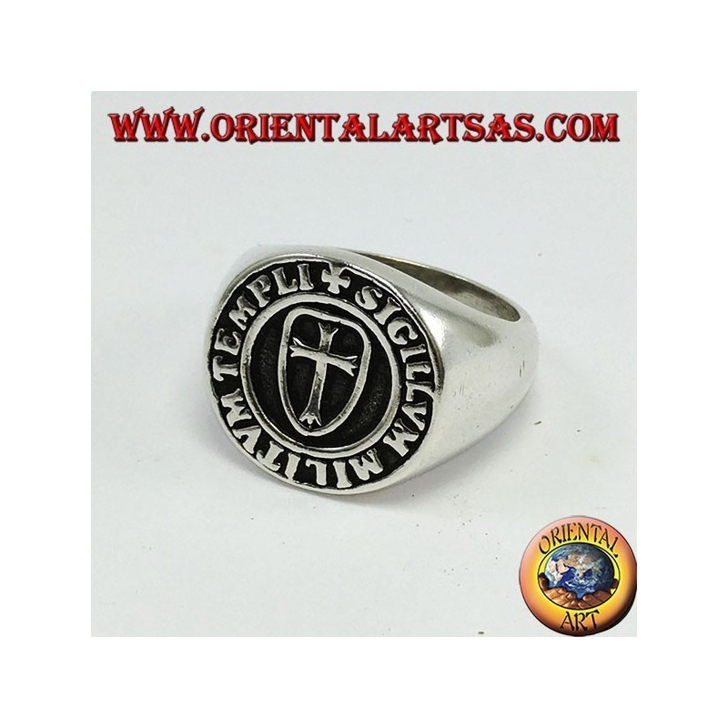 Anillo de plata, sello templario