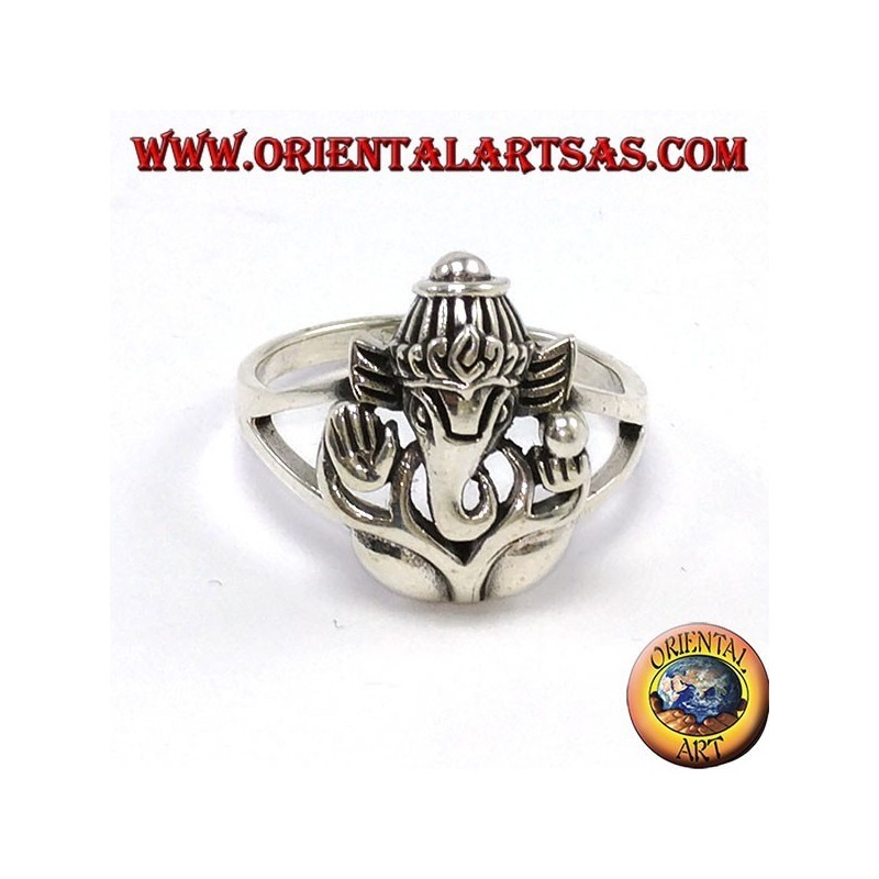 Anello in argento con Ganesha o Ganesh