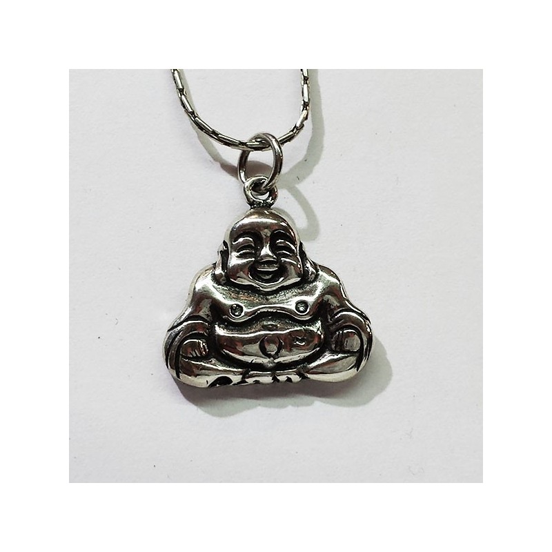 ciondolo buddha dell'abbondanza in argento