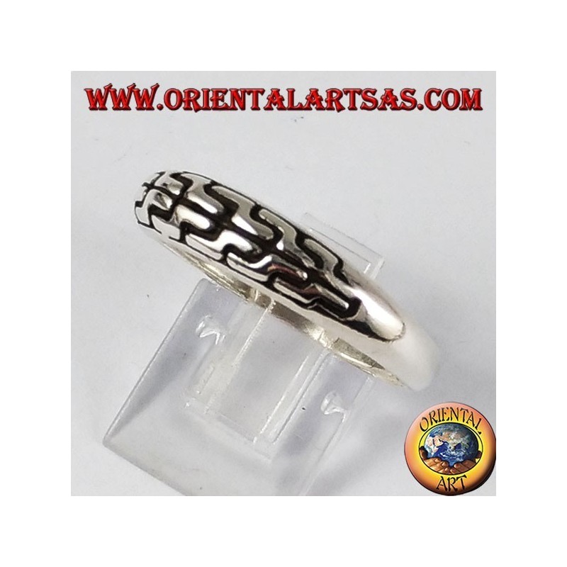 Silver ring, braided band