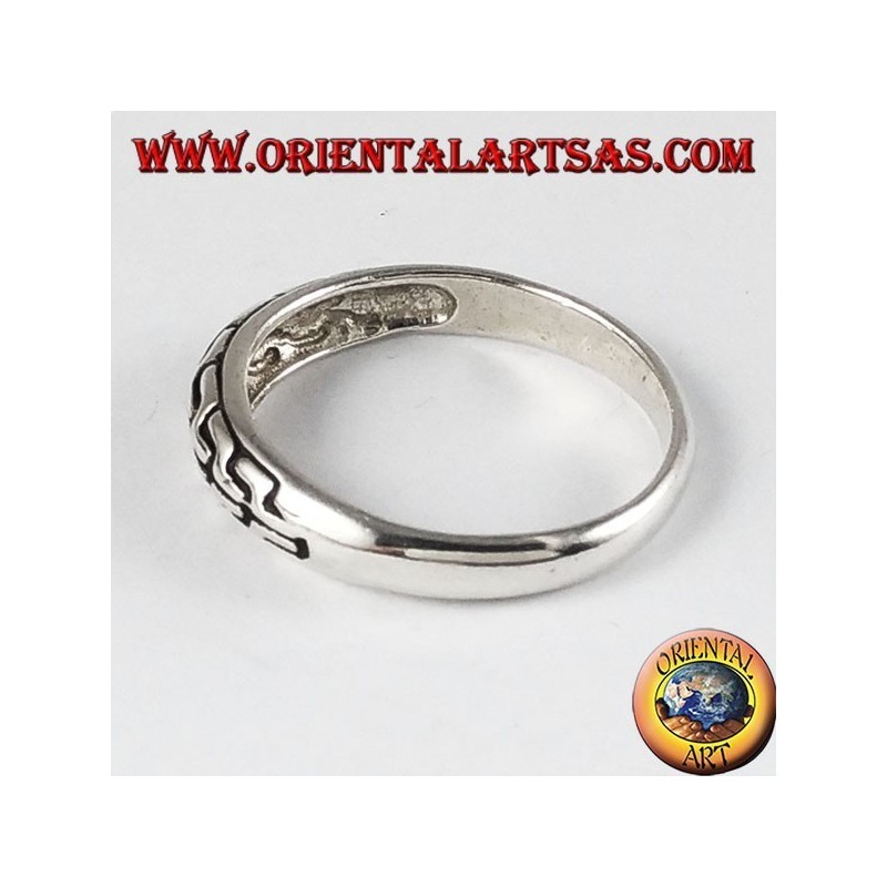 Anillo de plata, banda trenzada
