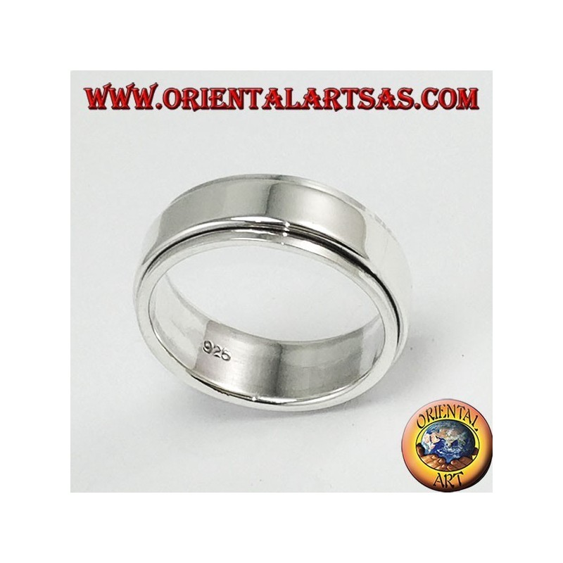 Anillo plateado giratorio antiestrés, plano