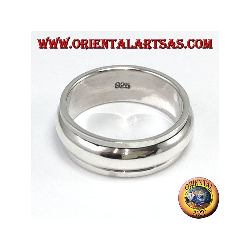Bague en argent réversible avec anti-stress, bouton simple