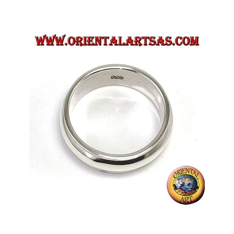 Anello fedina in argento girevole antistress, semplice bombata