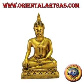 Bouddha Bhumisparsa résine hauteur cm. 11