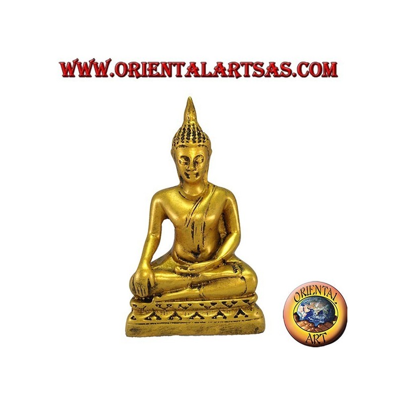 Bouddha Bhumisparsa résine hauteur cm. 11