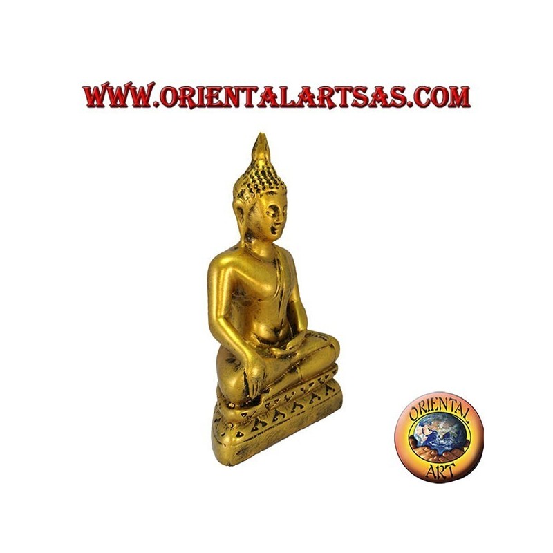 Bouddha Bhumisparsa résine hauteur cm. 11