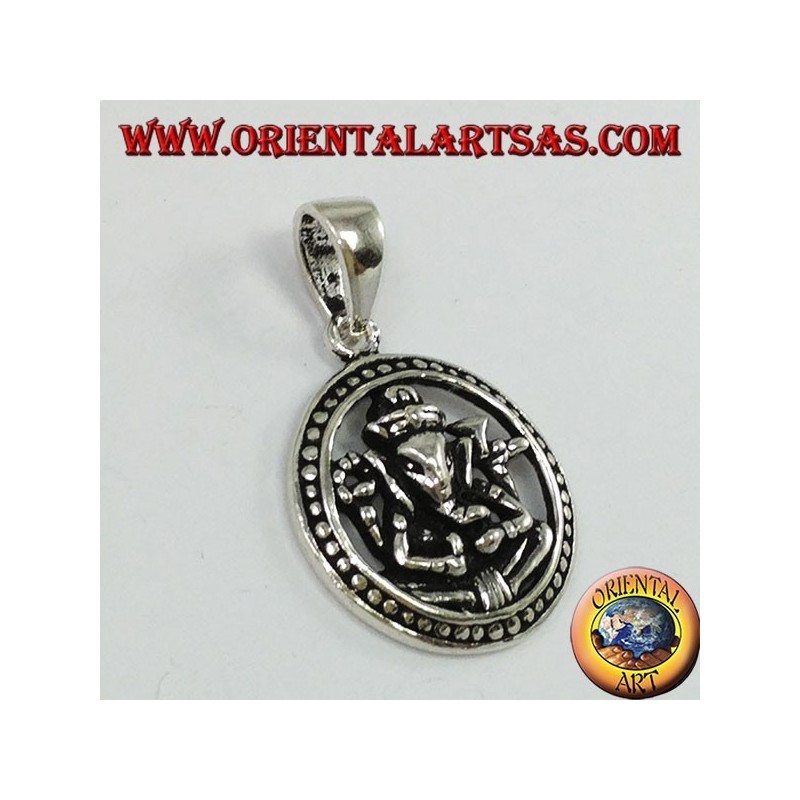 Pendentif en argent, Ganesha dans la roue du karma