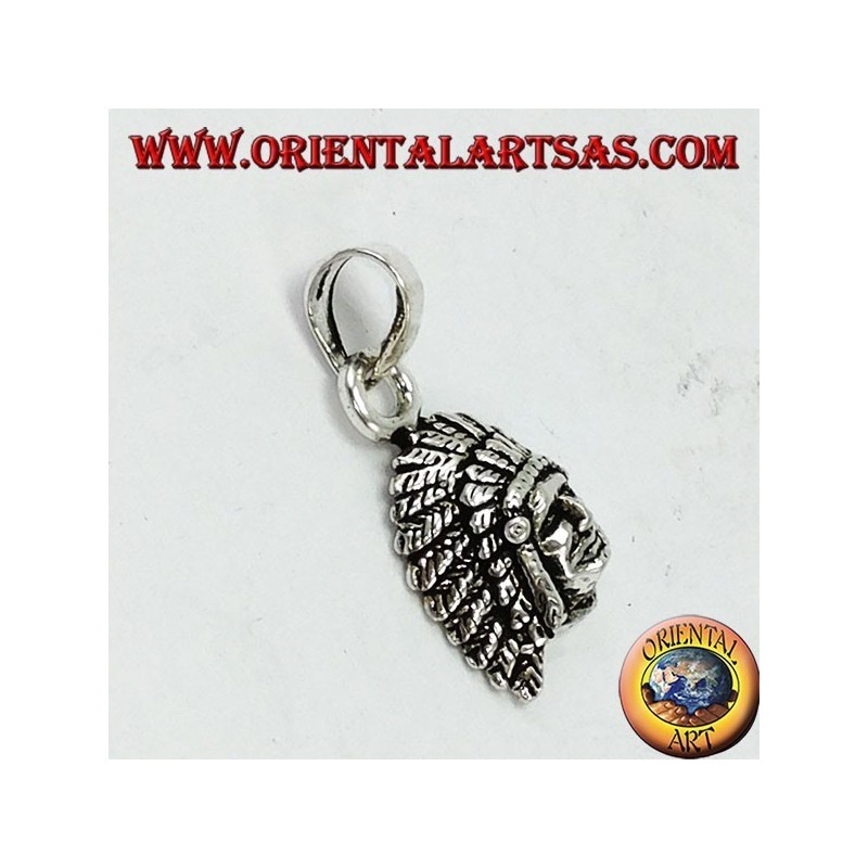 Silver Pendant, Native Indian Head (Small)