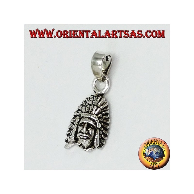 Silber Anhänger, Native Indian Head (klein)