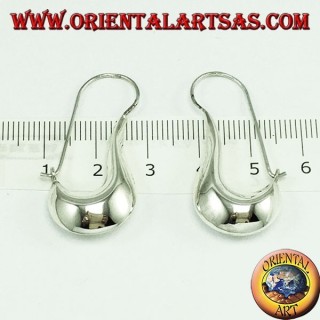 silver earrings, crescent tear