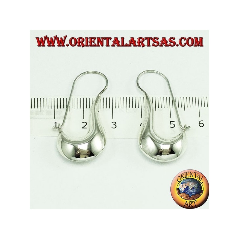 pendientes de plata, lágrima creciente