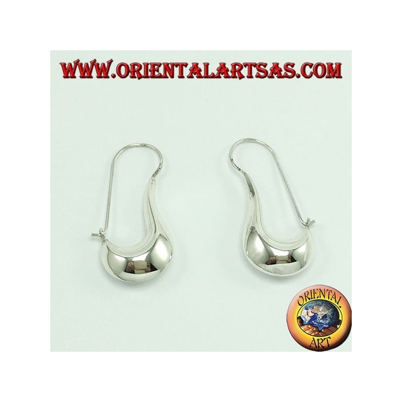 silver earrings, crescent tear