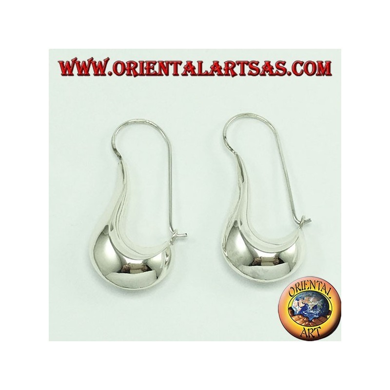 boucles d'oreilles en argent, larme de croissant