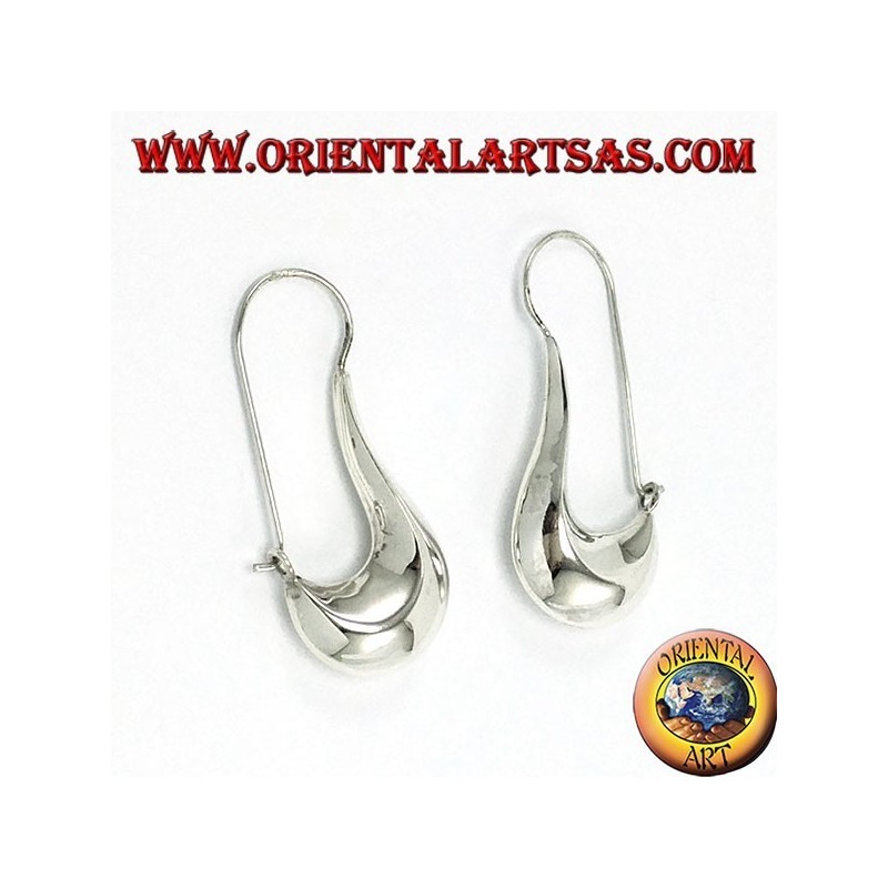 pendientes de plata, lágrima creciente