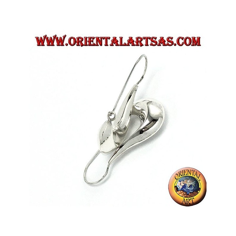 pendientes de plata, lágrima creciente