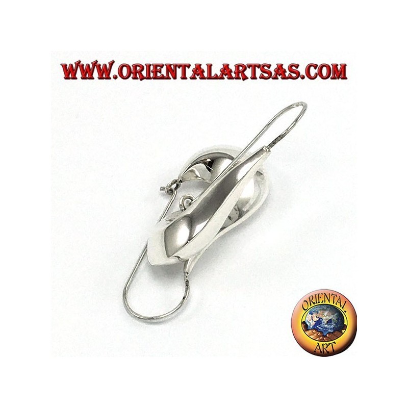 silver earrings, crescent tear