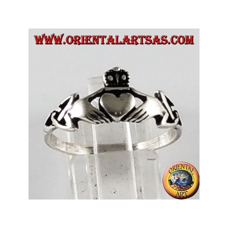 Silver ring Claddagh Celtic symbol with tyrone knot
