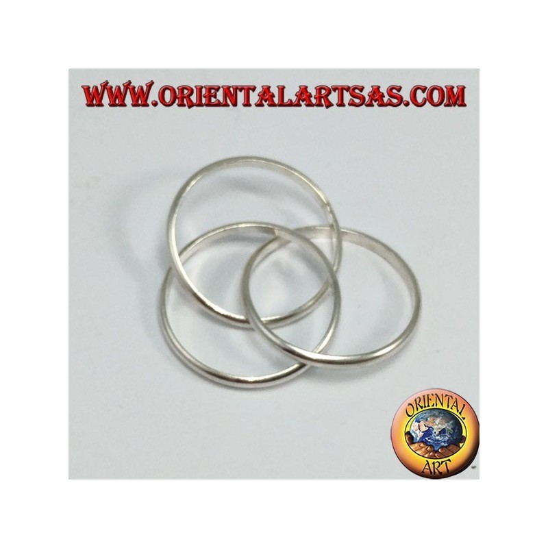 anneau en boucle d'argent, 3 pour 2mm (modèle Cartier)