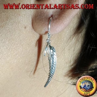 Silver Earring, Feather