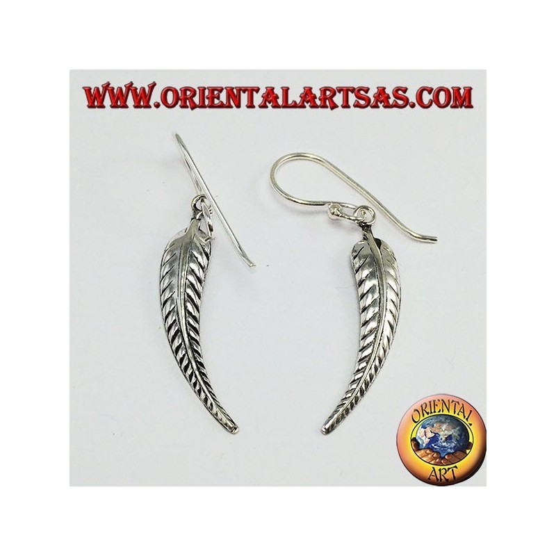 Boucle d'oreille en argent, plume