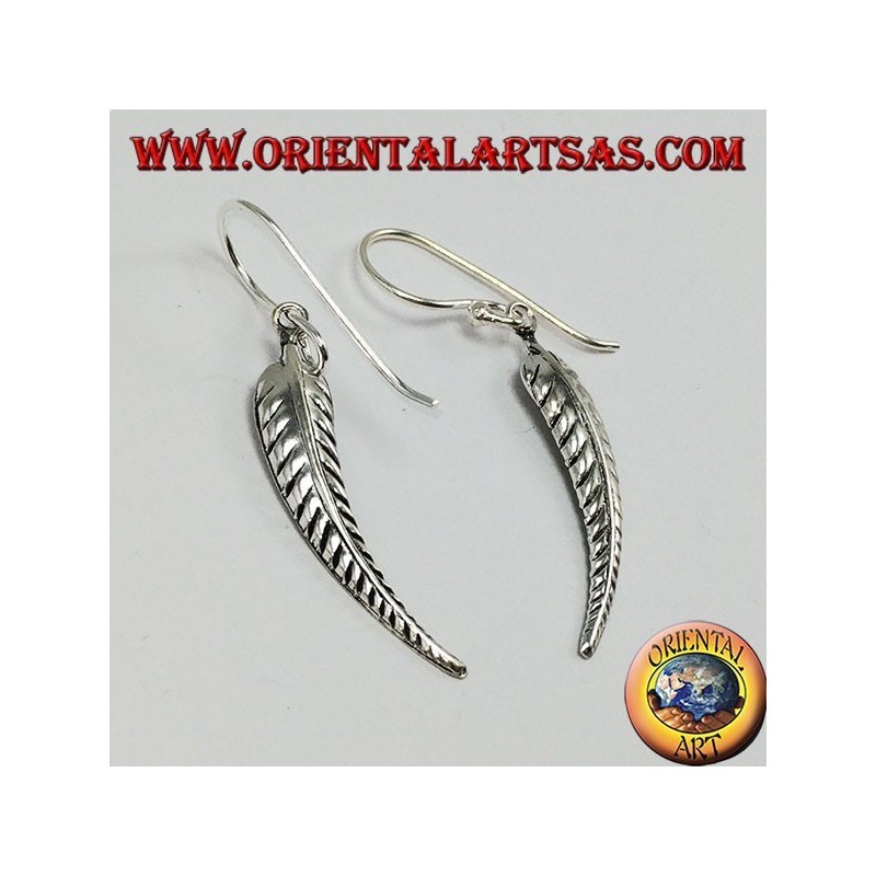 Silver Earring, Feather