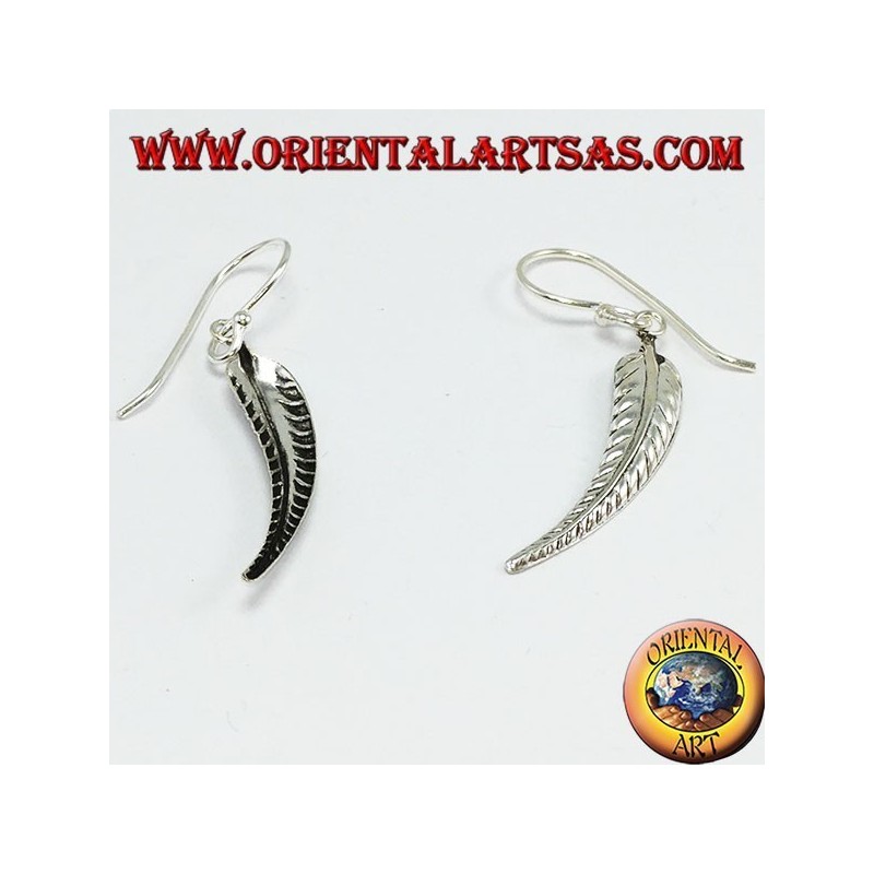 Boucle d'oreille en argent, plume