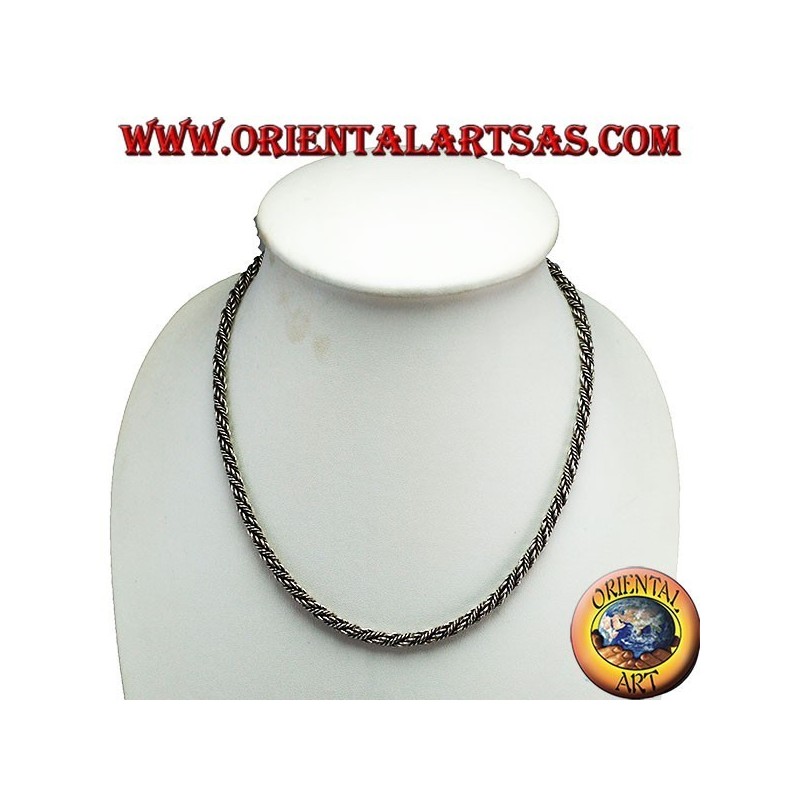 Collier en argent, torse cm 45