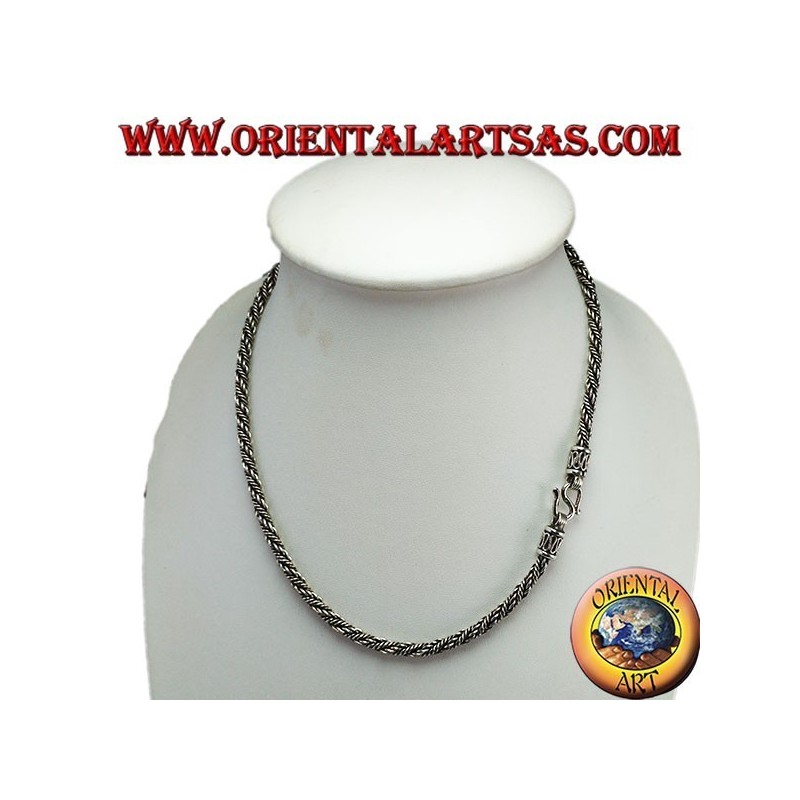 Collier en argent, torse cm 45