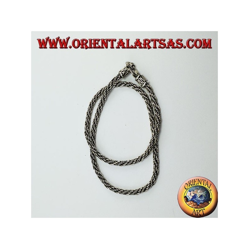 Necklace in silver, torso cm 45