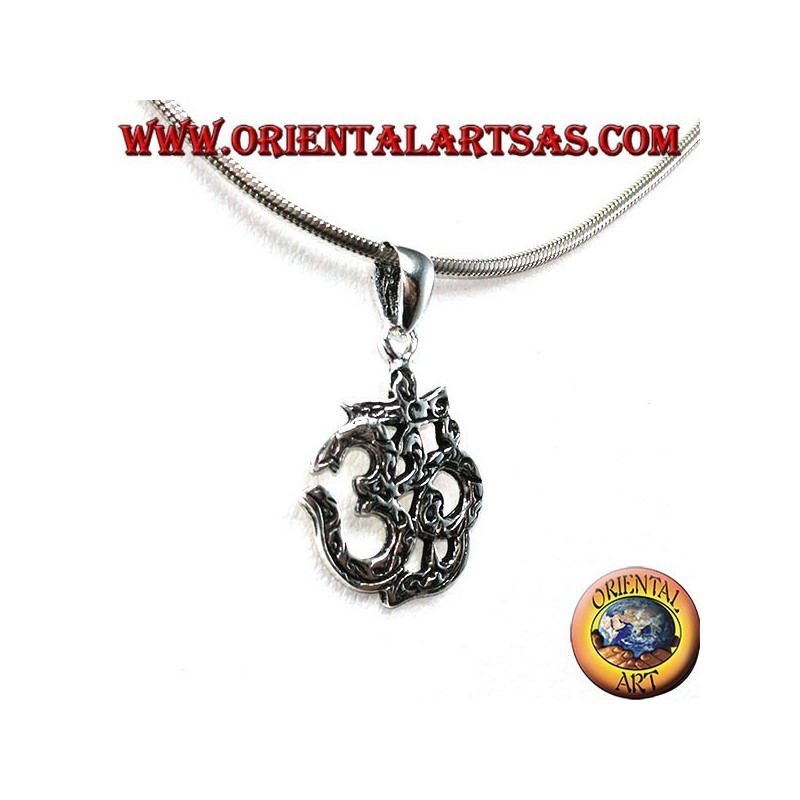 Colgante de plata 925 (martillado), OM Syllable Sacred