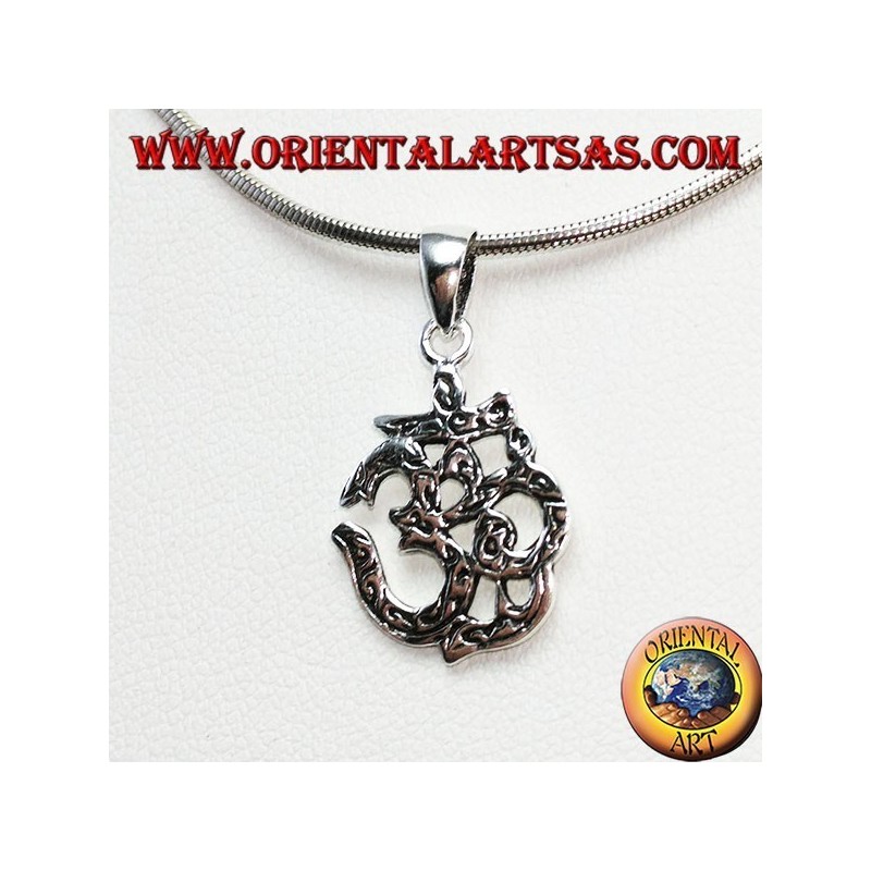 Pendentif en argent 925 (martelé), OM Syllable Sacred
