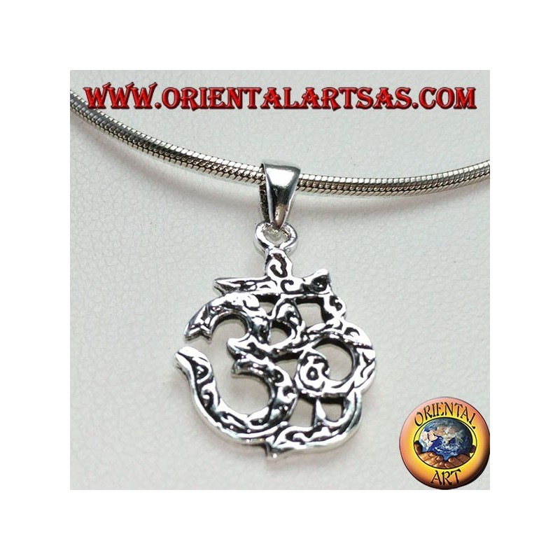 Pendentif en argent 925 (martelé), OM Syllable Sacred