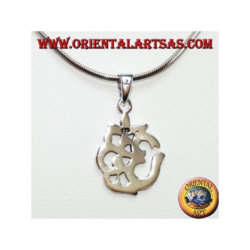 Colgante de plata 925 (martillado), OM Syllable Sacred