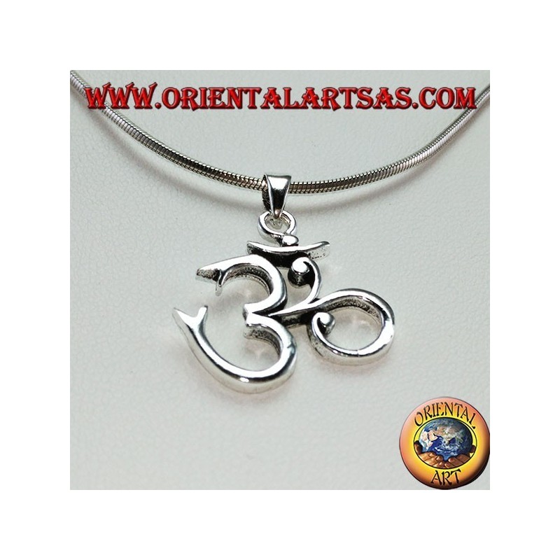 Pendentif en Argent 925, OM Oṁ Óm et Aum Syllable Sacred