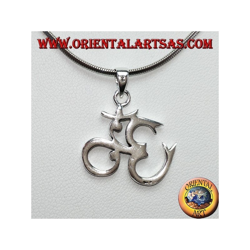 Pendentif en Argent 925, OM Oṁ Óm et Aum Syllable Sacred