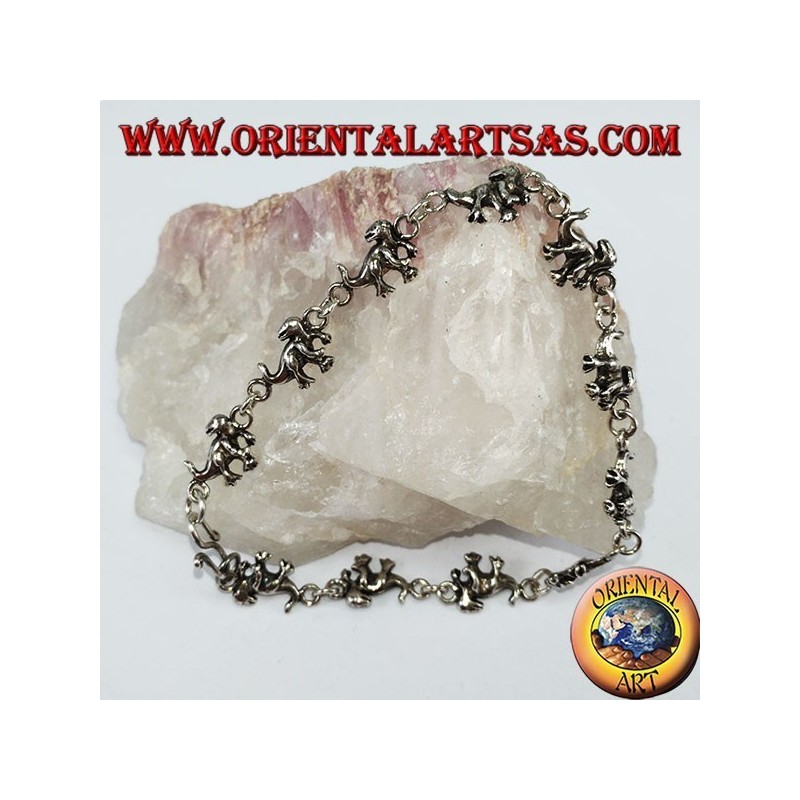 Pulsera de plata de dinosaurio