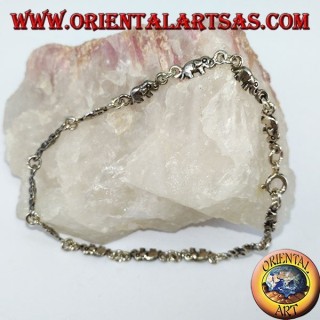 Silberarmband mit 13 Elefanten