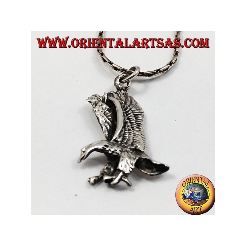 Aigle avec des ailes combiné pendentif en argent