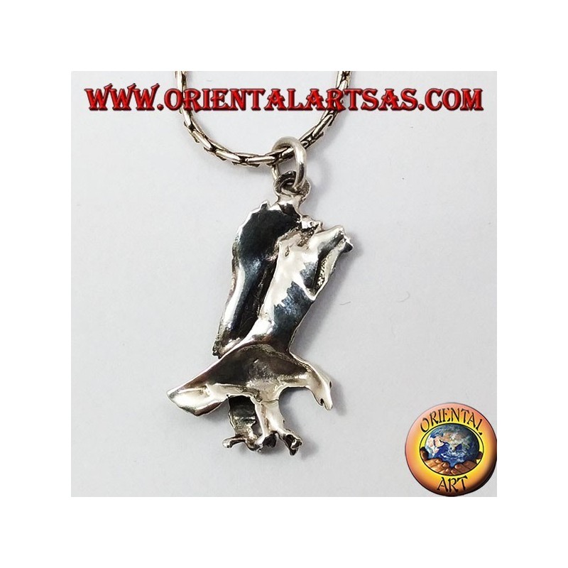 Aquila con ali unite  ciondolo in argento