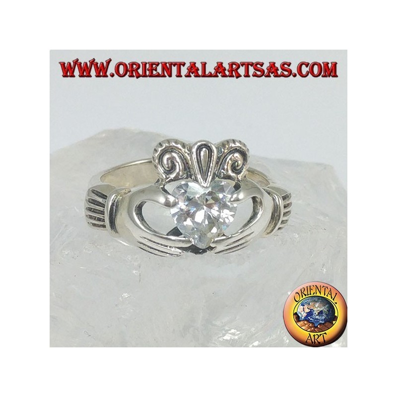 Claddagh Ring mit Zirkon