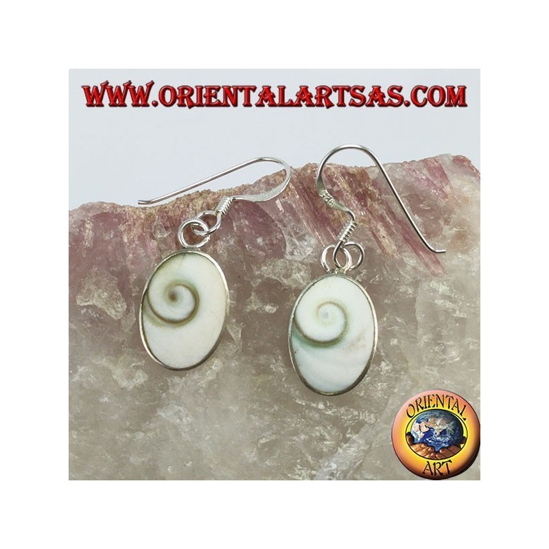 Silver earrings, eye of Saint Lucy oval