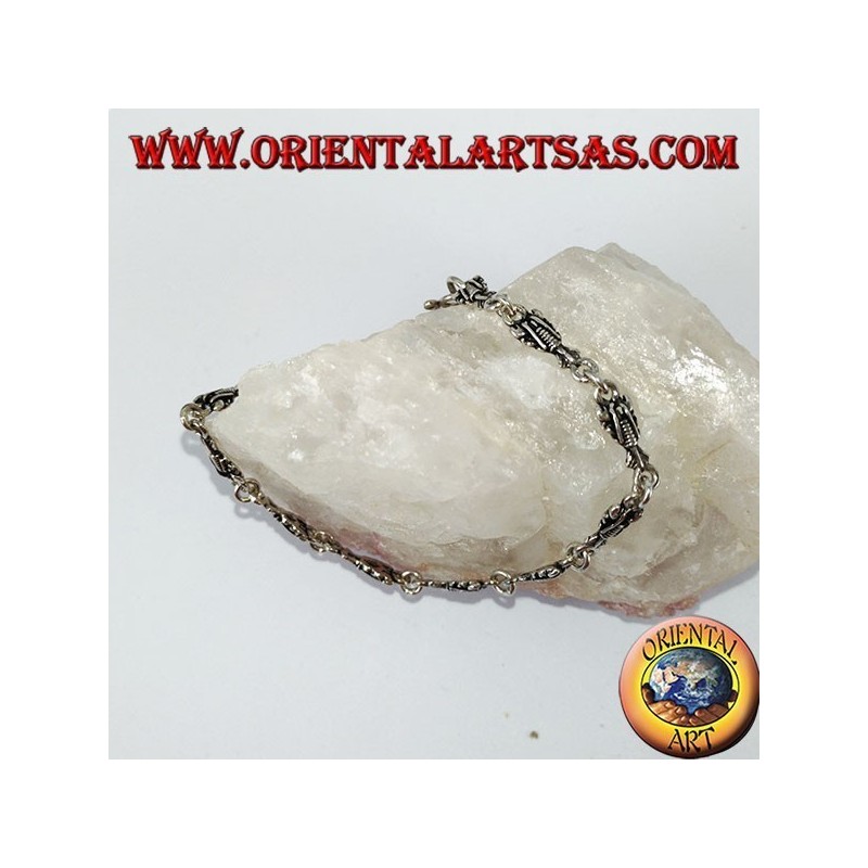 Pulsera de plata con 13 langostas