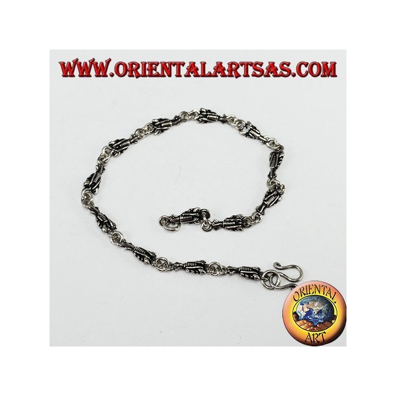 Bracelet en argent avec 13 homards